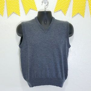 Peter Millar Gray Wool V-Neck Sweater Vest *R14